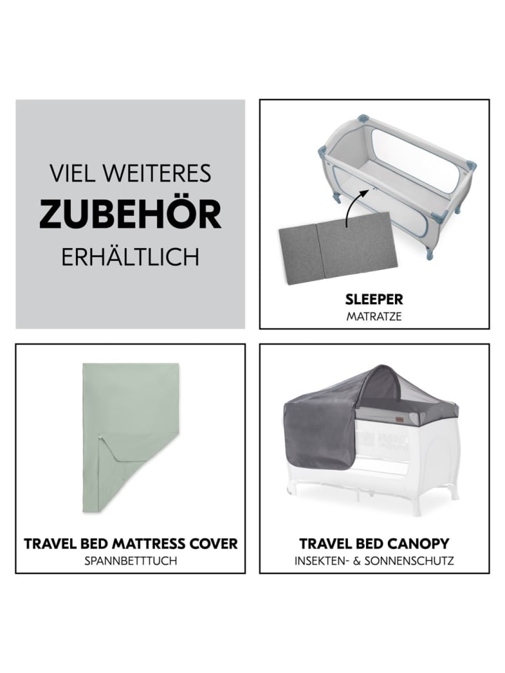 Hauck Reisebett Sleep N Play Go Plus (mit Rollen und seitlichem in grau günstig kaufen onesize