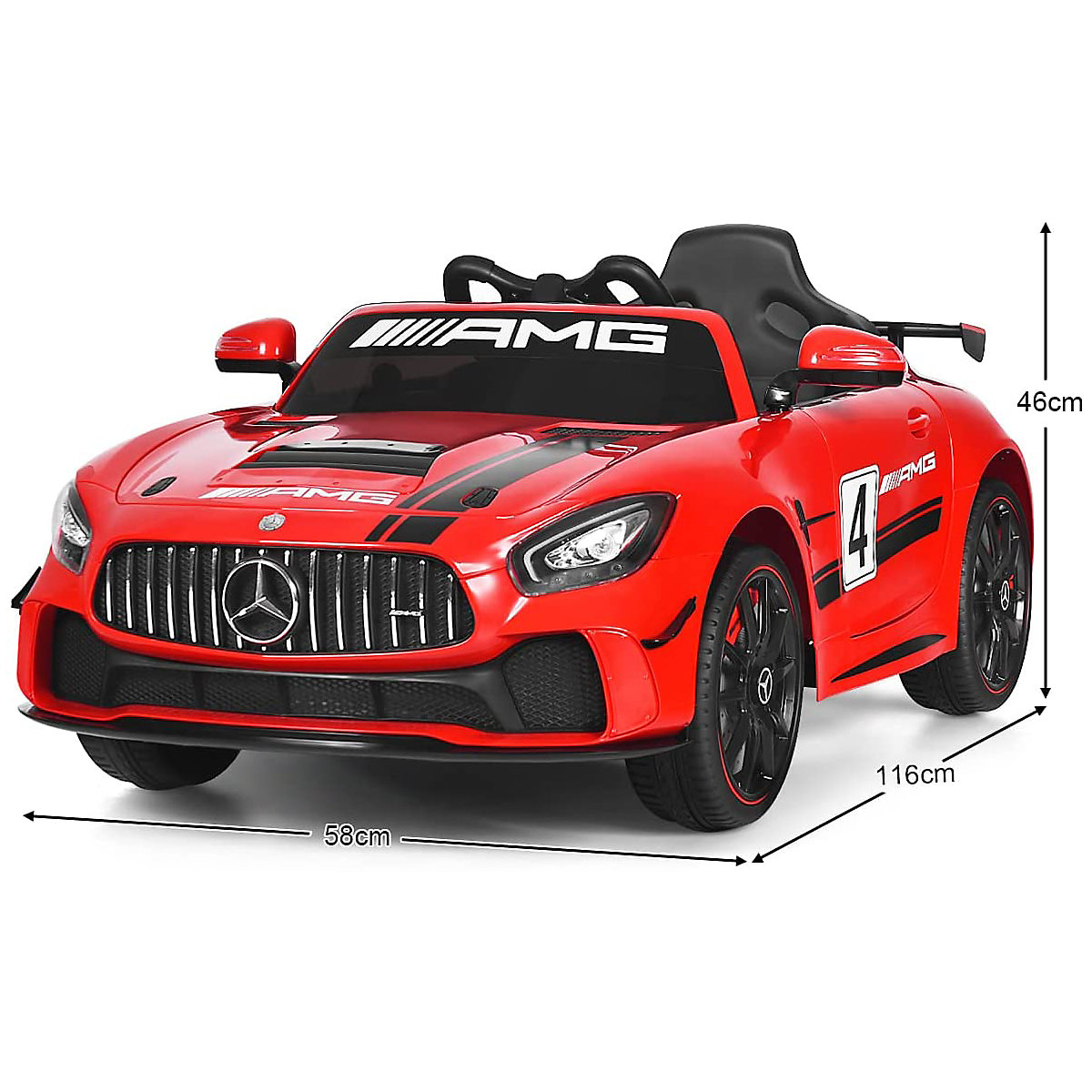 Elektroauto Mercedes AMG GT4 mit Schaukelpferd-Funktion