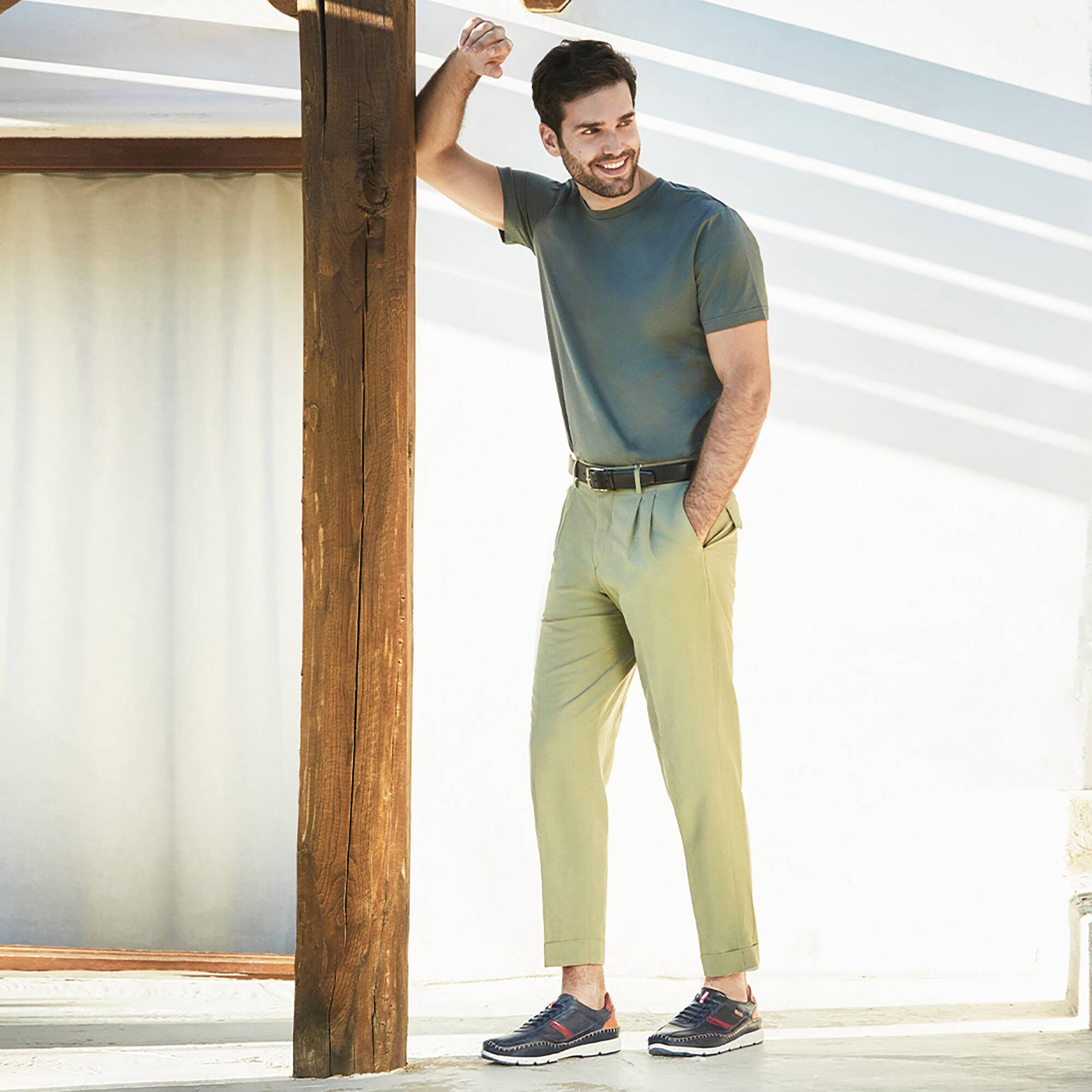 Buty sportowe męskie z gumkami - NIEBIESKIE