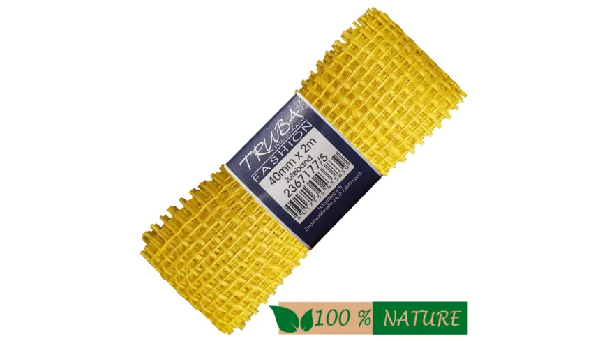TRUBA 100% Natur Juteband sonnengelb 2 m
