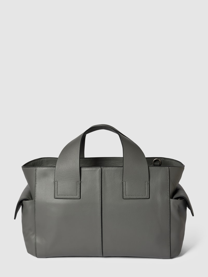 Shopper mit Label-Details Modell 'Sienna' in dunkelgrau