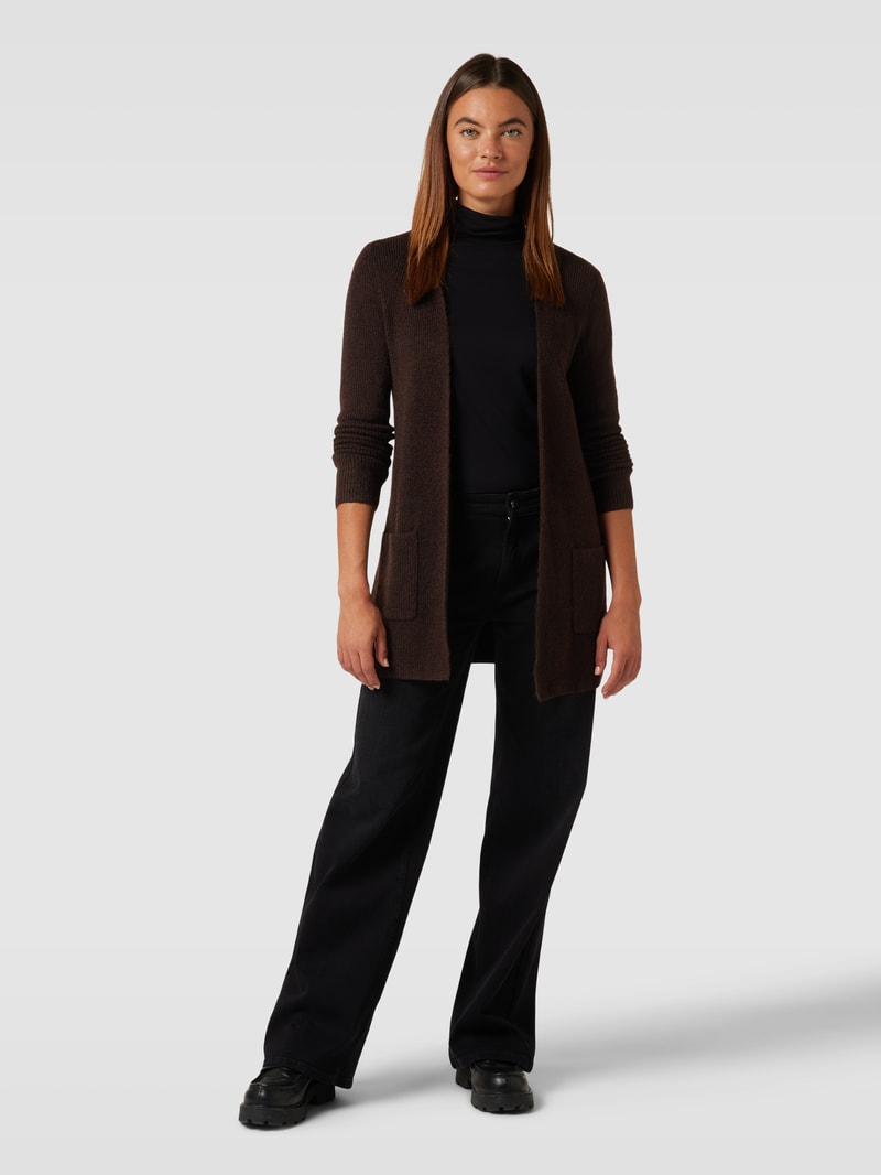 Cardigan mit Eingrifftaschen in dunkelbraun