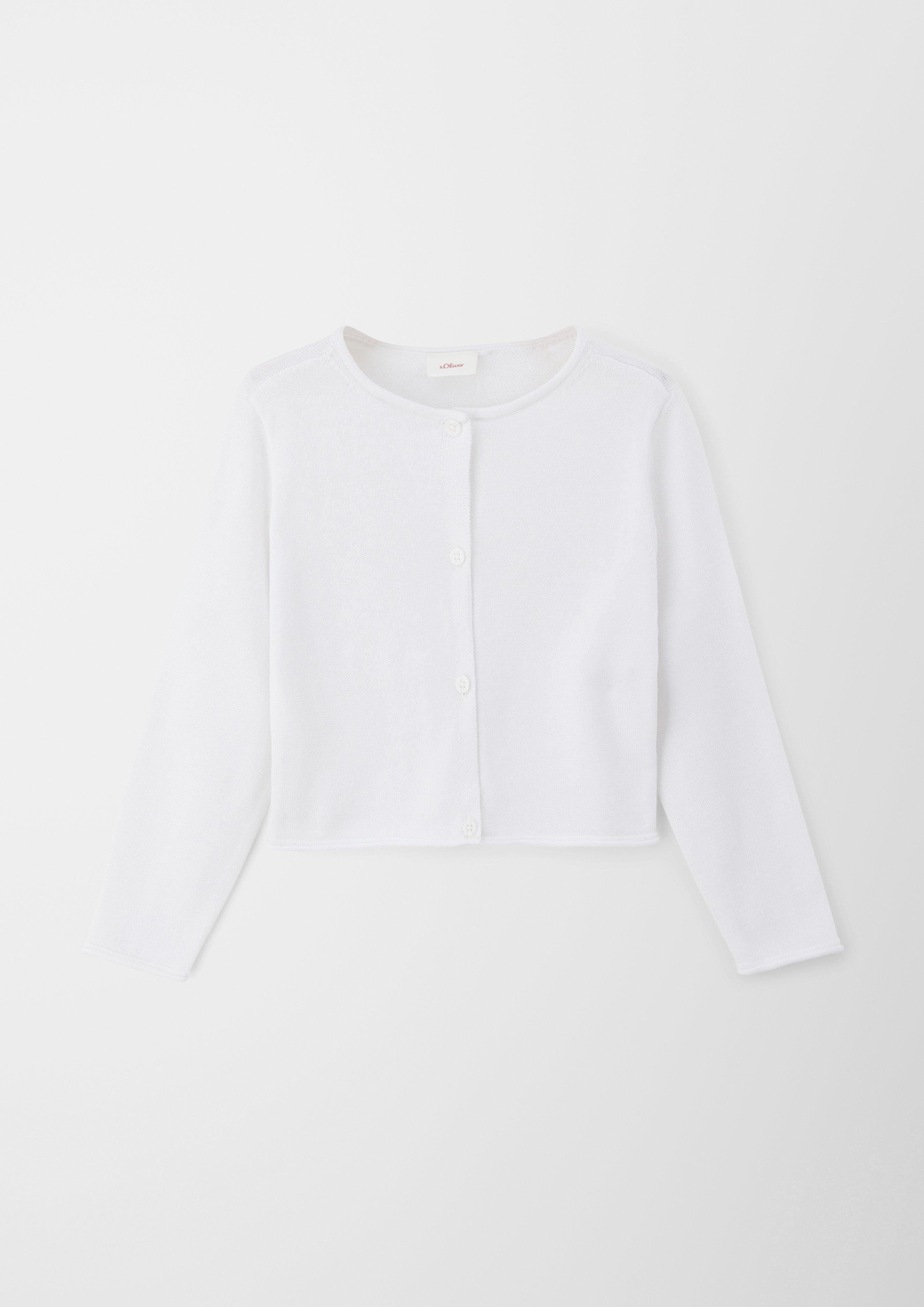 s.Oliver Strickjacke Strickjacke mit Rollsaum