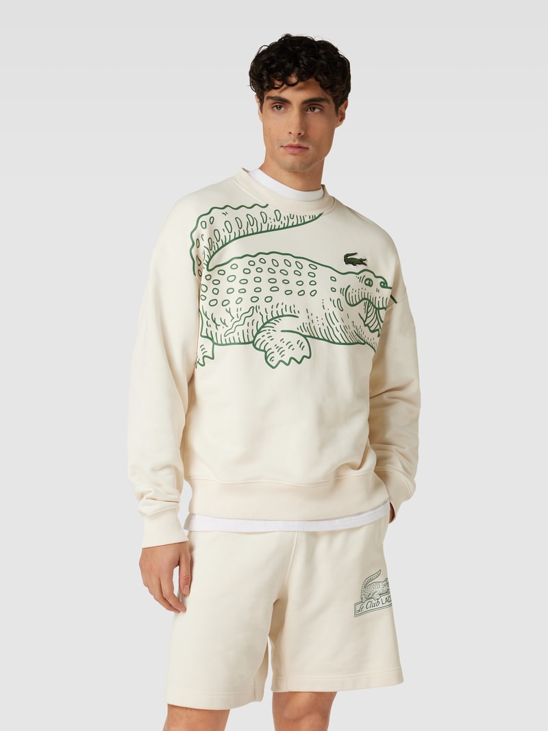 Oversized Sweatshirt mit Label-Patch in offwhite