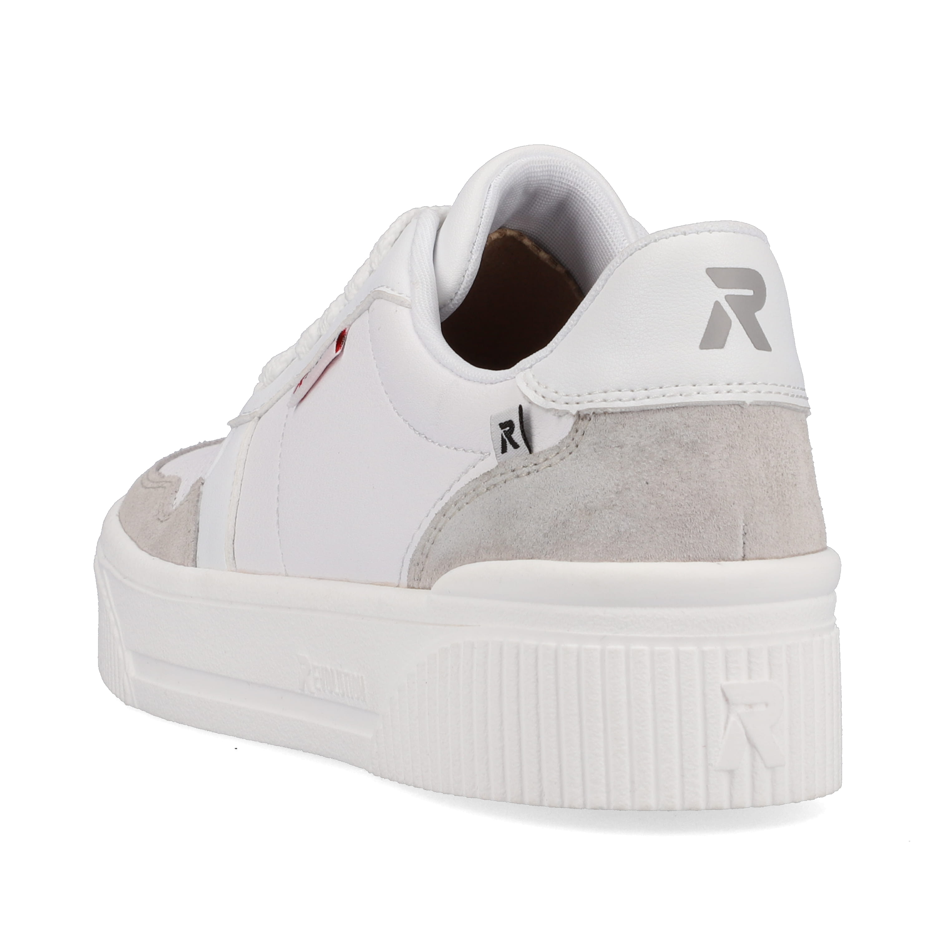 Rieker Damen Sneaker Low swan-white stone-grey