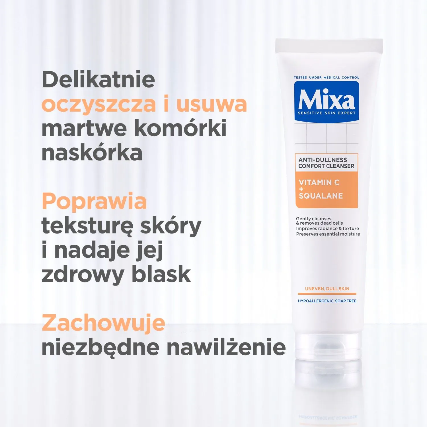 „Mixa“ vitamino C ir skvalano veido valymo gelis nuo odos defektų