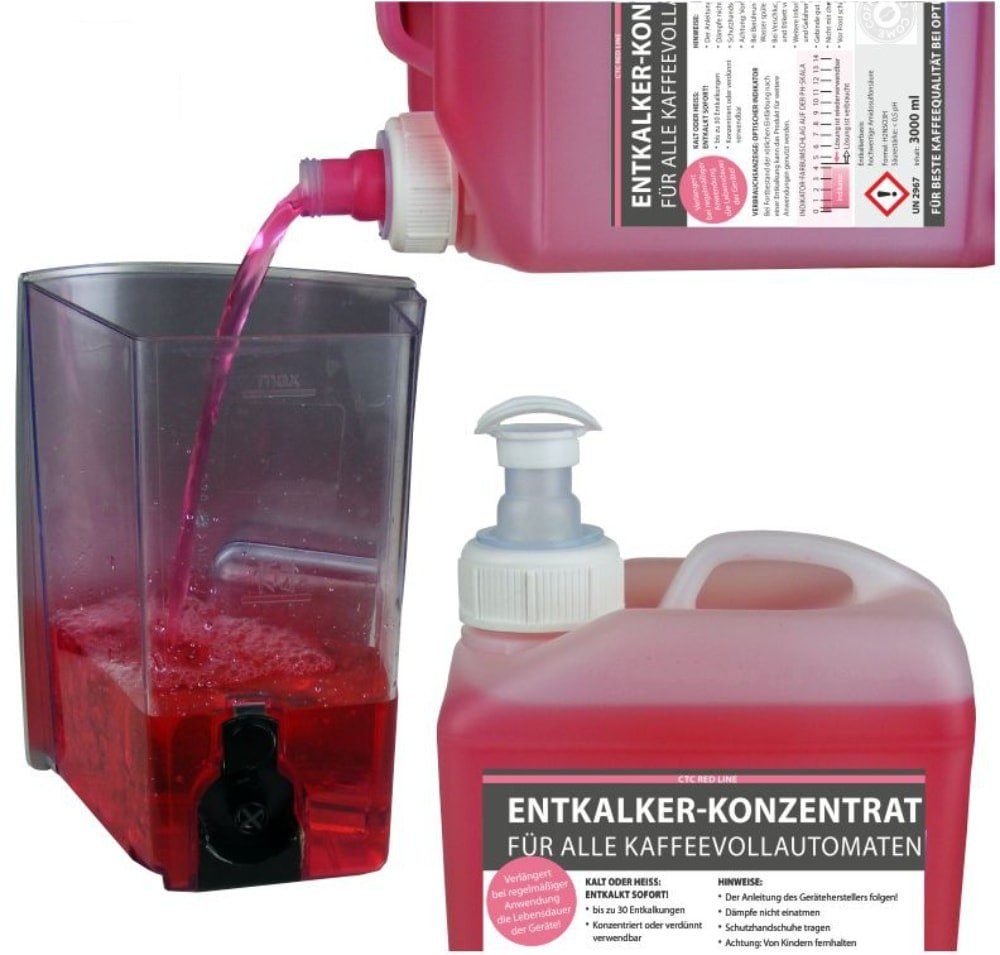 CTC RED LINE 5L Entkalker Konzentrat mit Farbindikator für Kaffeevollautomaten Entkalker