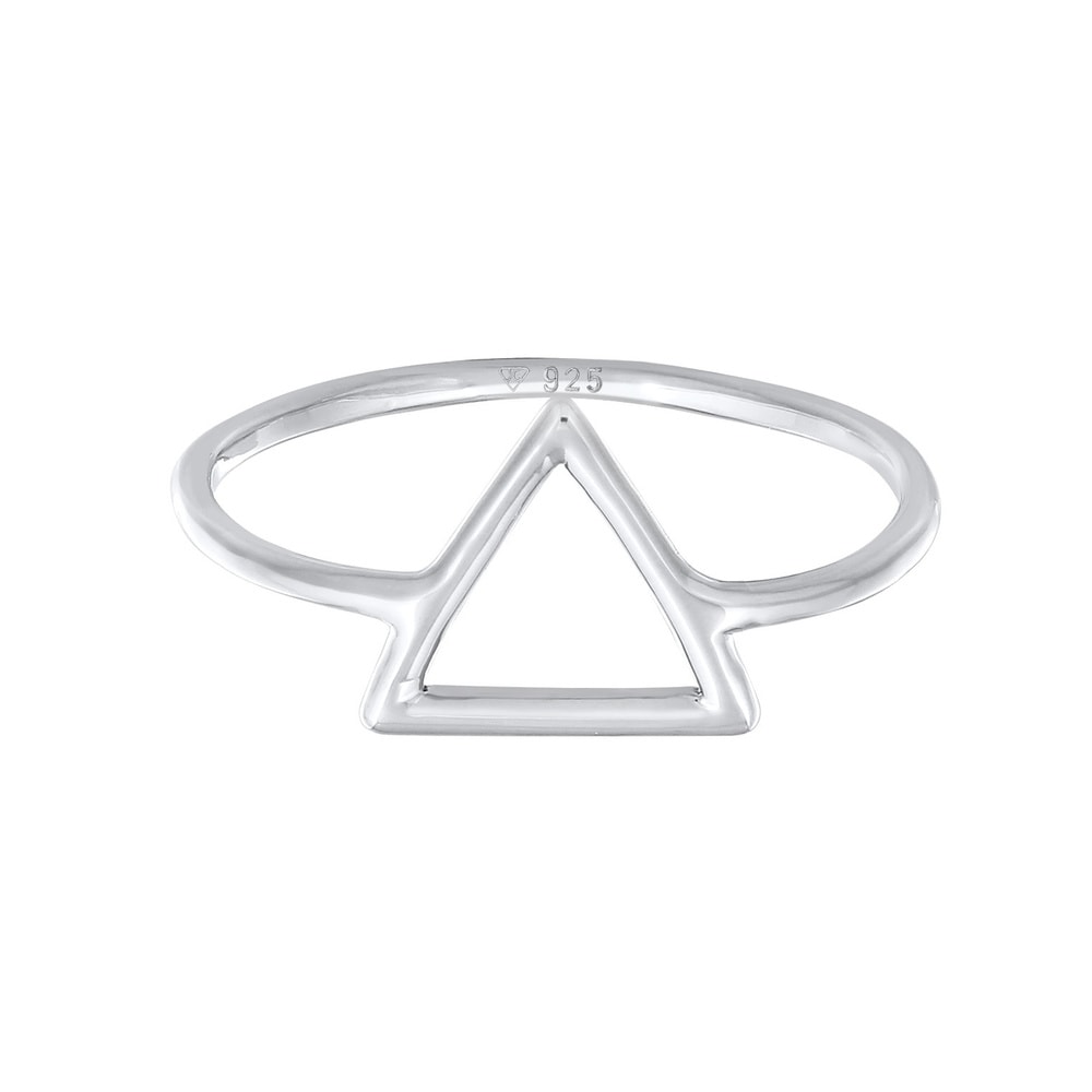 Elli Elli Bague Femmes Triangle Géo Tendance Filigrane en Argent Sterling 925 Bague