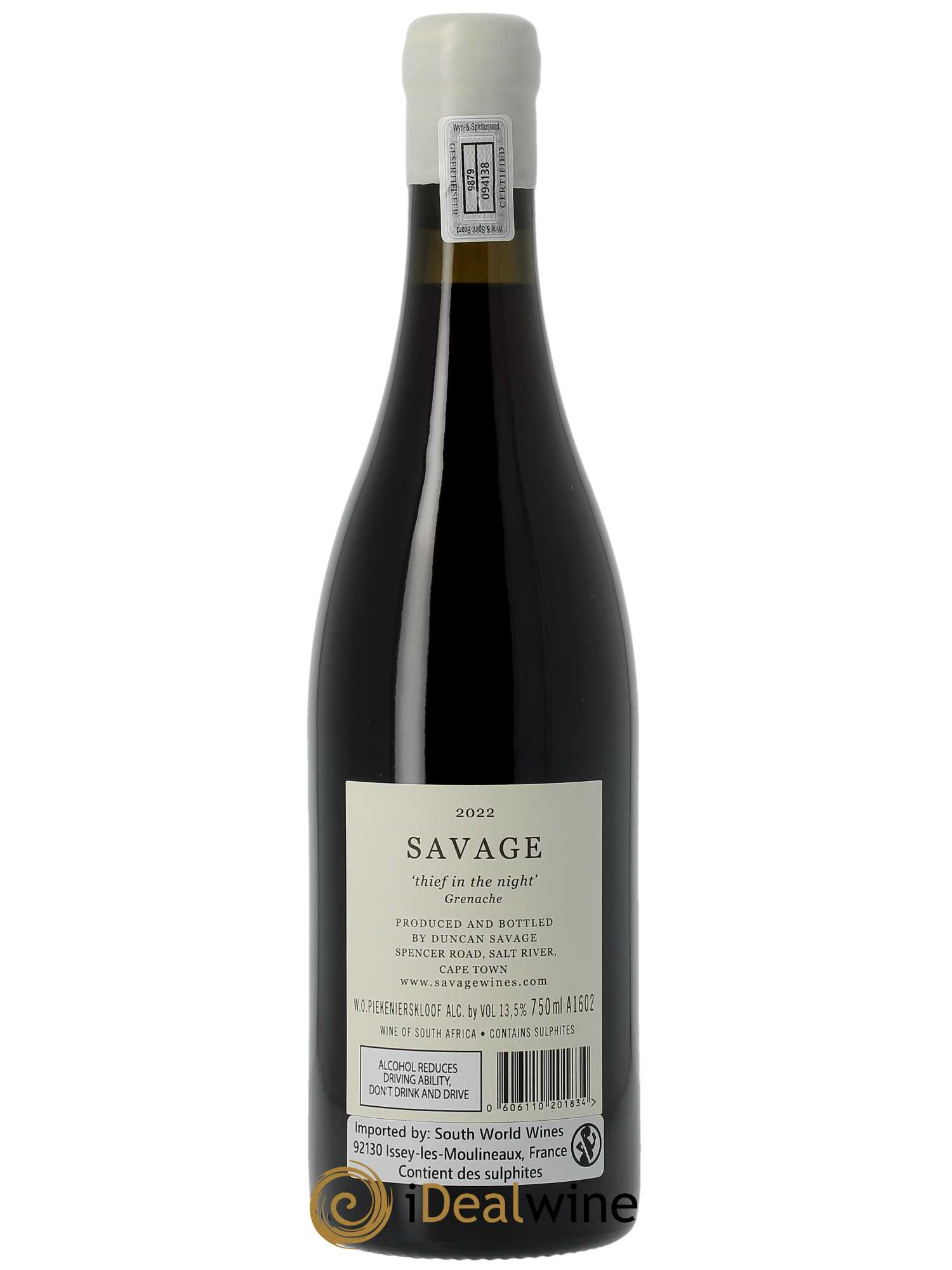 Western Cape Savage Thief In The Night  2022 - Lot de 1 Bouteille