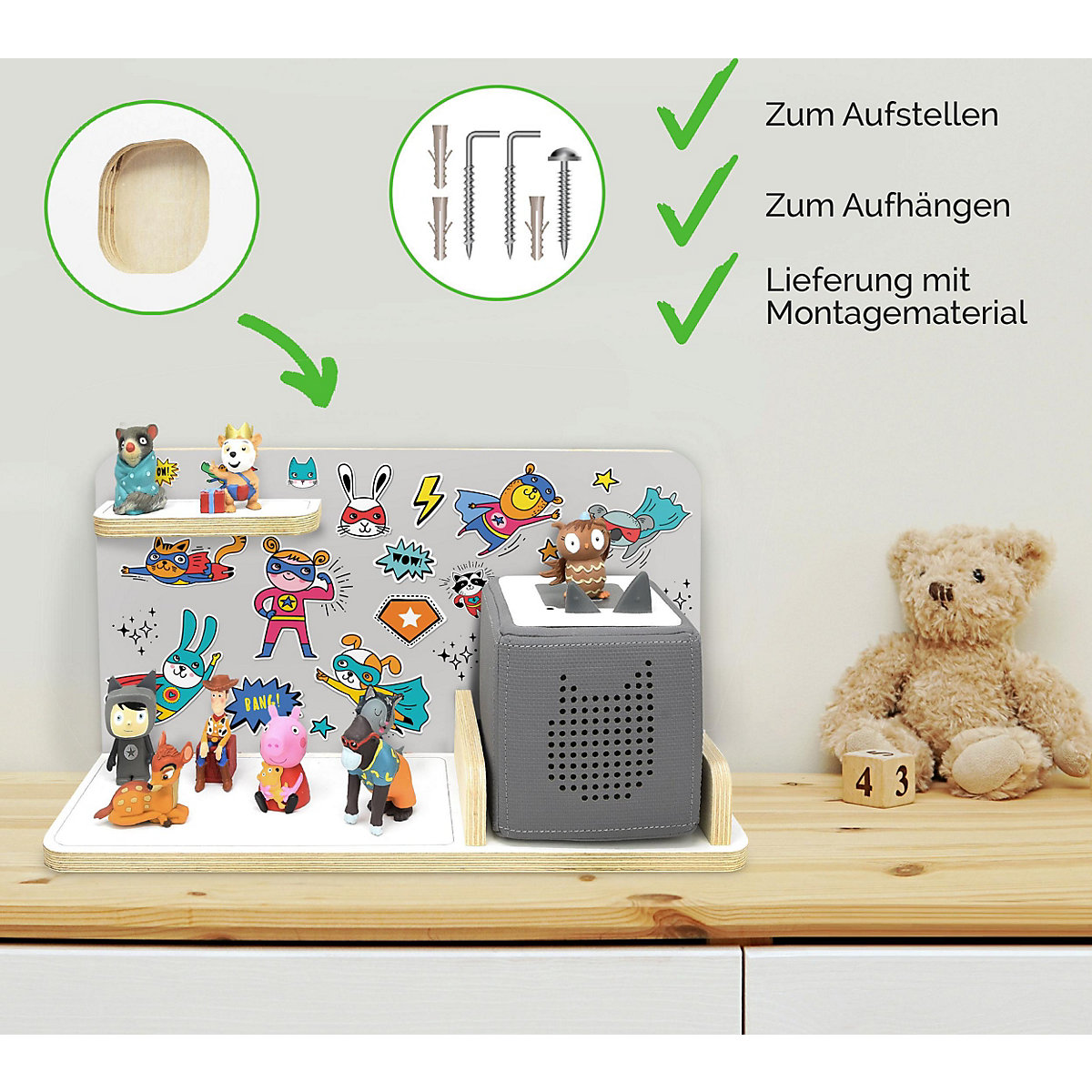 Regal für Musikbox Cool kids, klein - geeignet für Toniebox