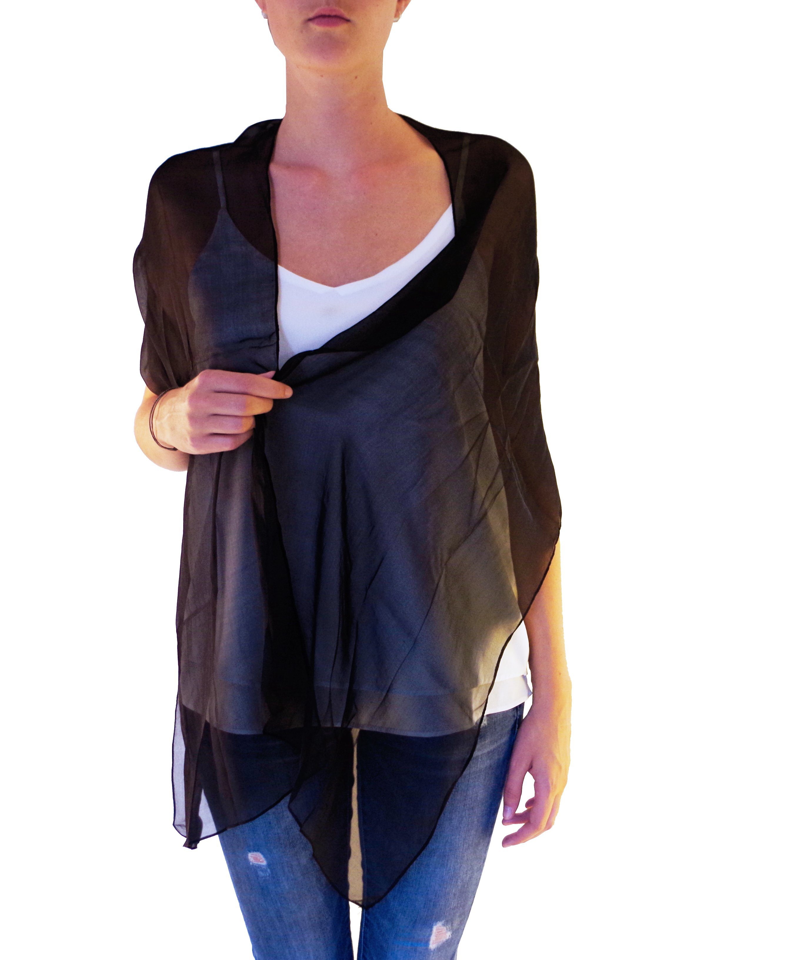 Posh Gear Seidenschal Seiden Schal Chiffon Scialle, aus 100% Seide