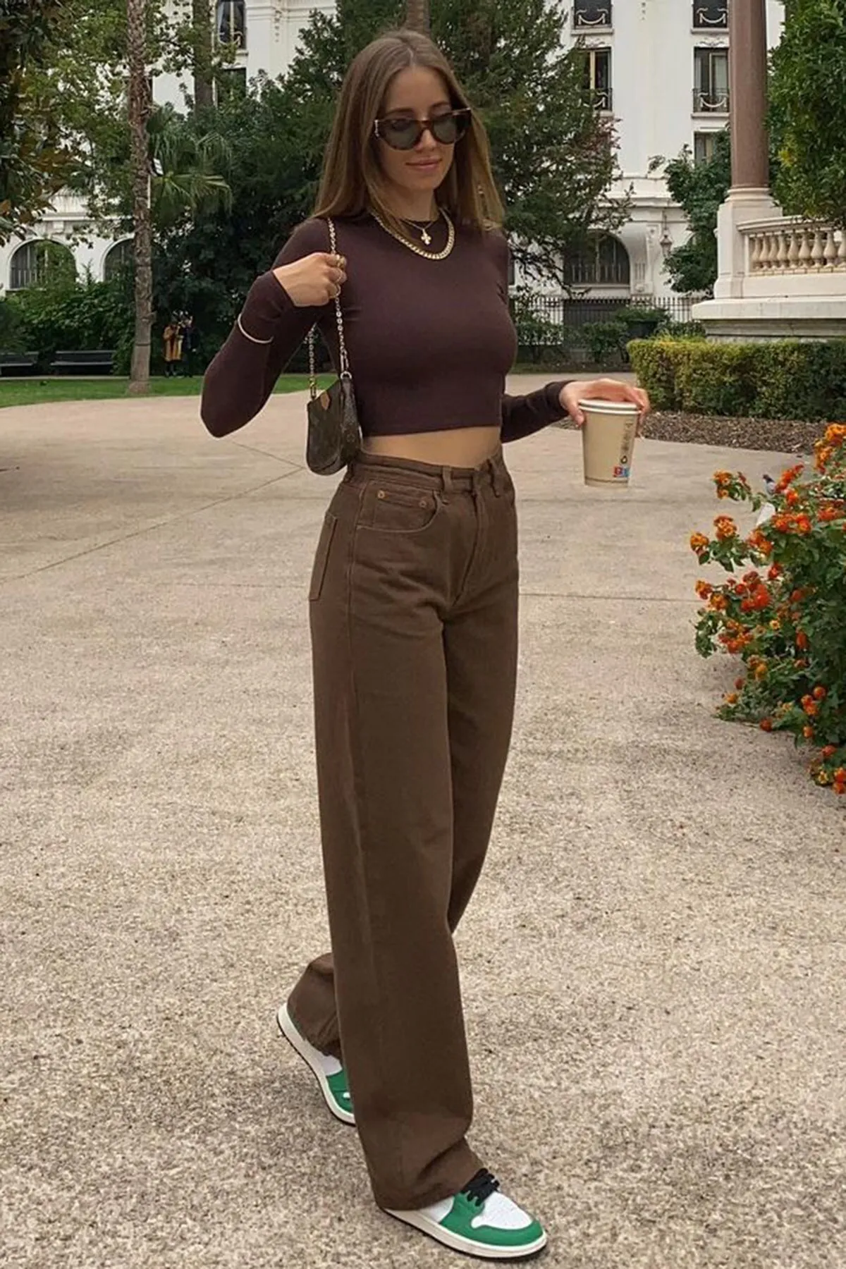 Madmext  Mad Girls – Braune Palazzo-Jeans MG1247