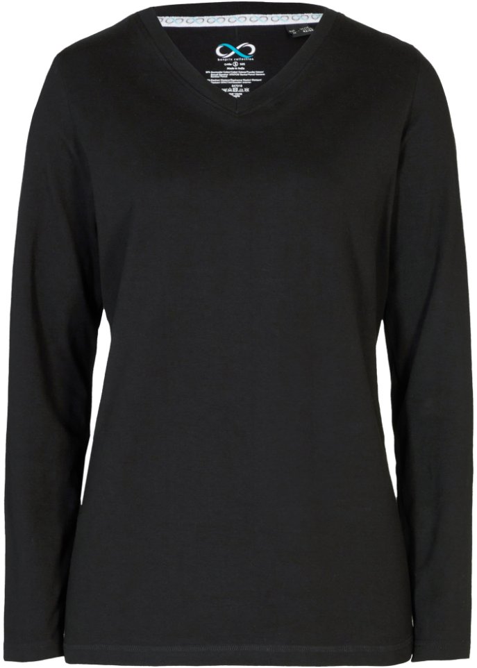 Essential Langarmshirt mit V-Ausschnitt, seamless