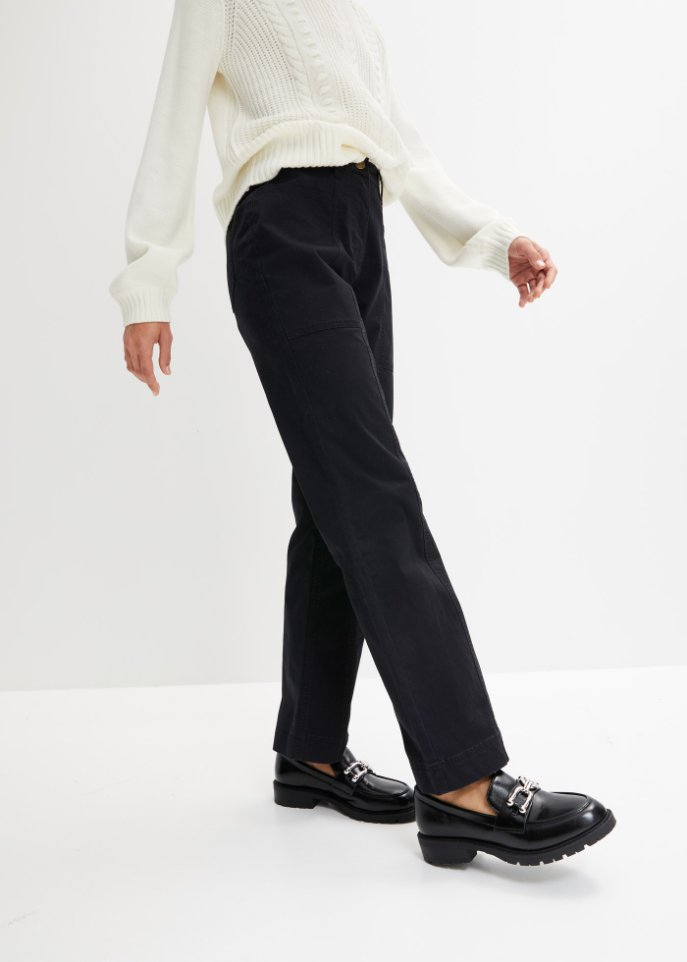 Twillhose mit High-Waist-Bequembund
