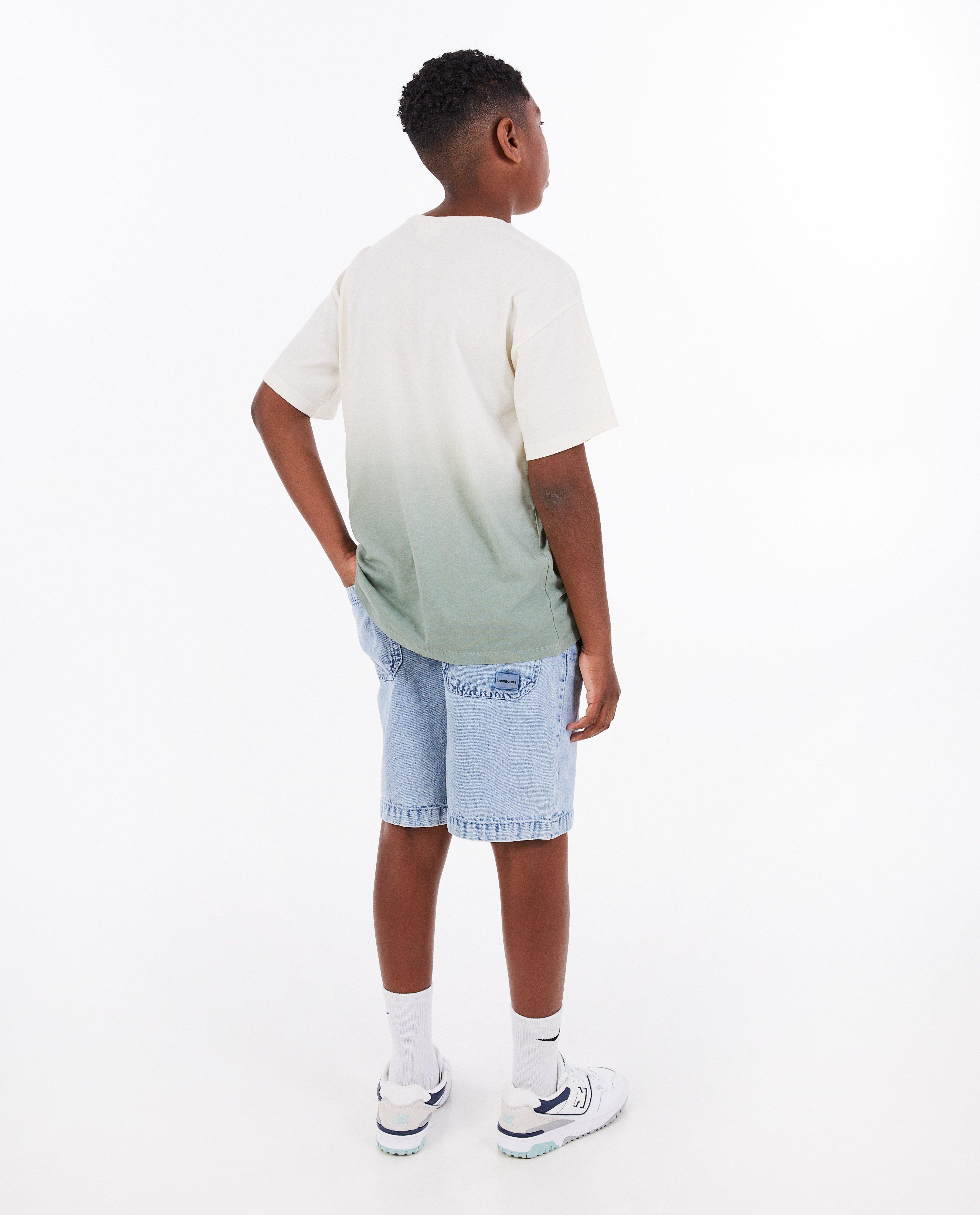 Tricou Fish & Chips cu gradient galben deschis