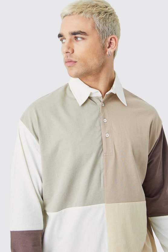 Oversize Rugby Colorblock Poloshirt