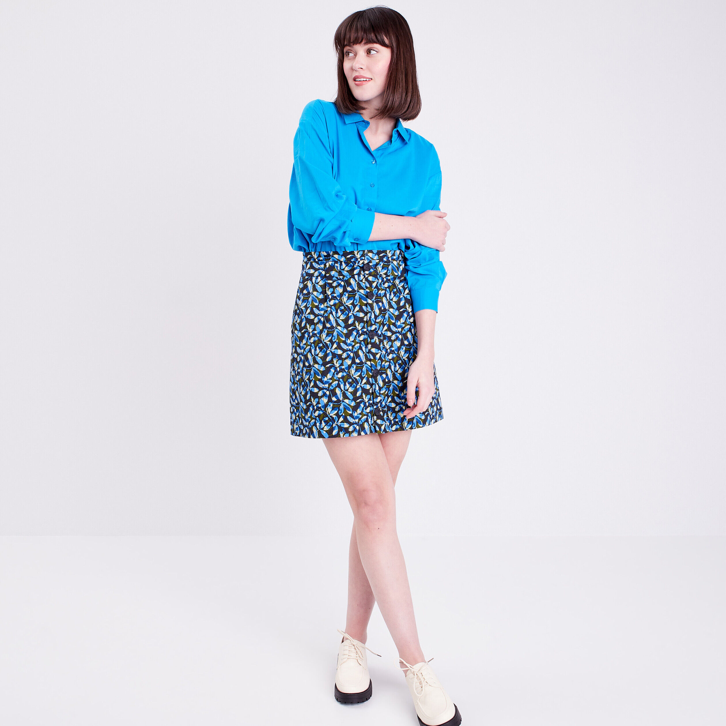 Chemise à manches longues bleu femme | Cache Cache