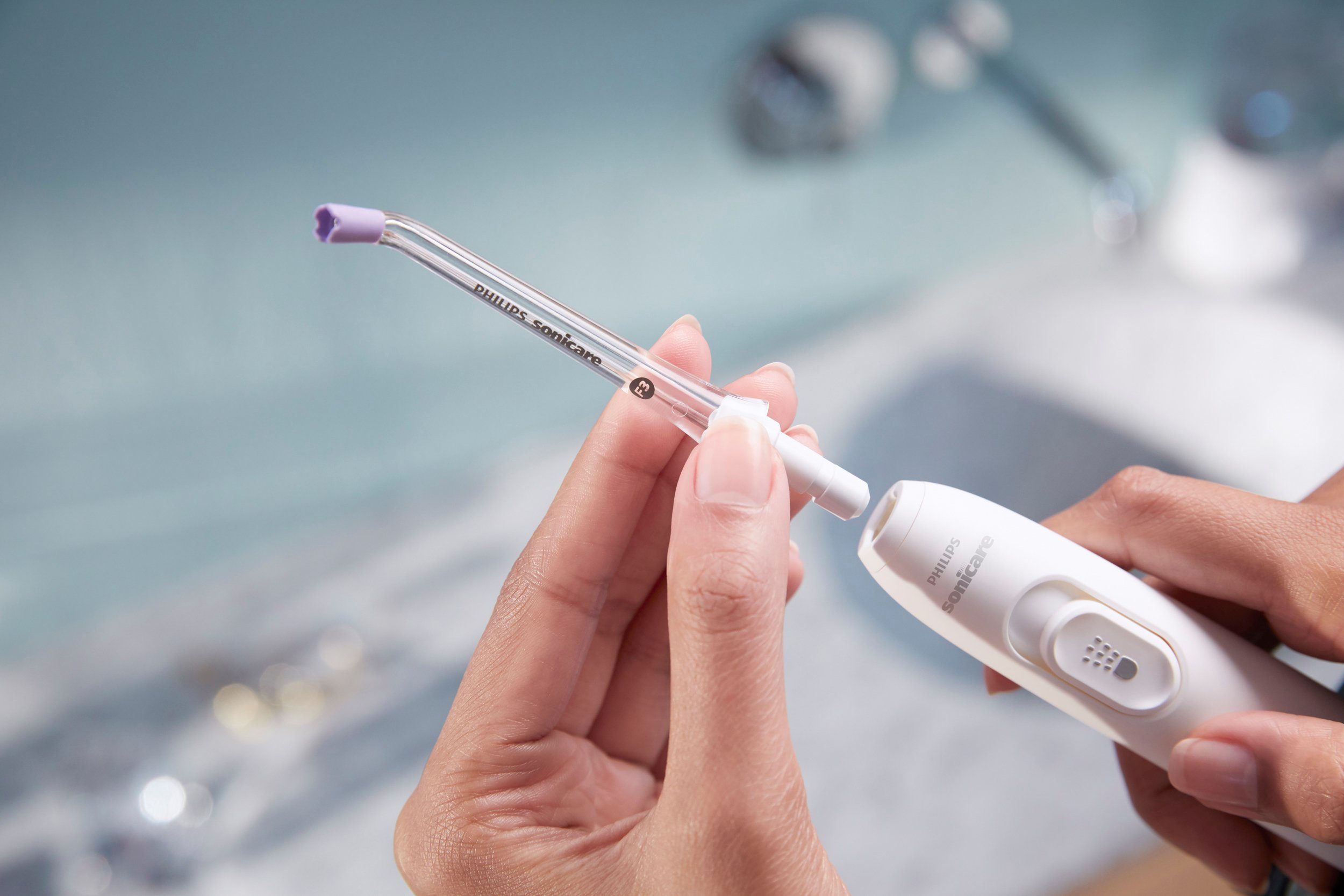 Philips Sonicare Mundduschen-Ersatzdüse F3 Quad Stream nozzle HX3062/00, weiche Führung, kompatibel mit jeder Philips Sonicare Powerflosser