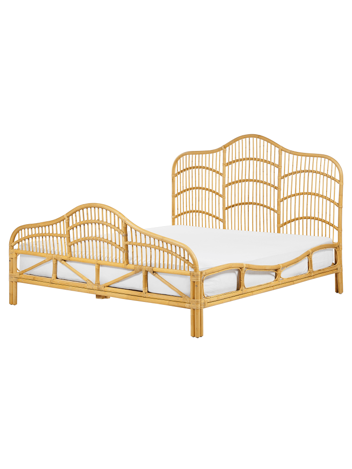 Beliani Doppelbett DOMEYROT in Heller Holzfarbton - (W) 167 x (H) 130 x (L) 207 cm günstig kaufen onesize