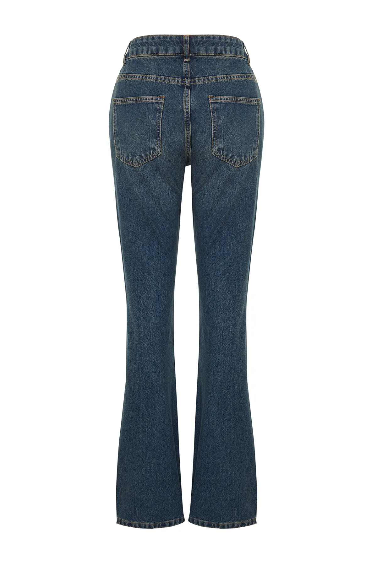 Trendyol Collection  Dunkelblaue, gerade Jeans mit niedriger Taille TWOSS24JE00100