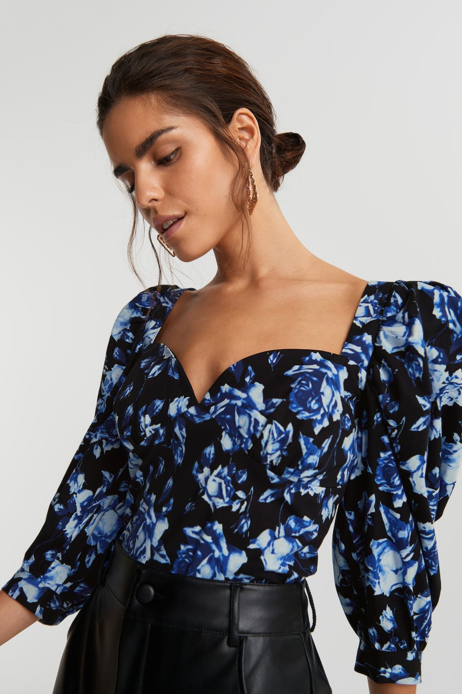 Heart poplin top