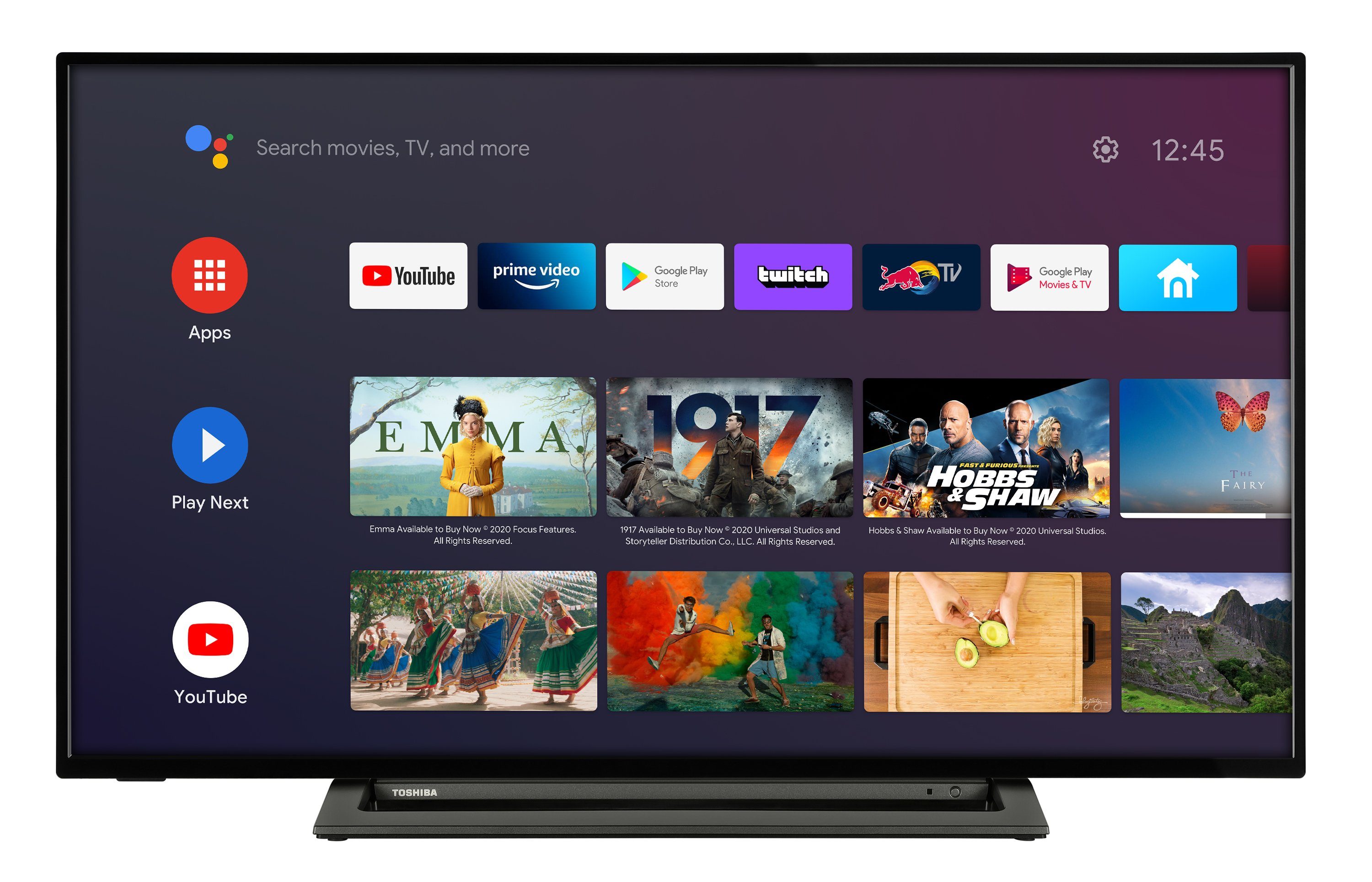 Toshiba 43LA3B63DGW LCD-LED Fernseher (108 cm/43 Zoll, Full HD, Android TV, Triple-Tuner, Play Store, Google Assistant, PVR-ready)