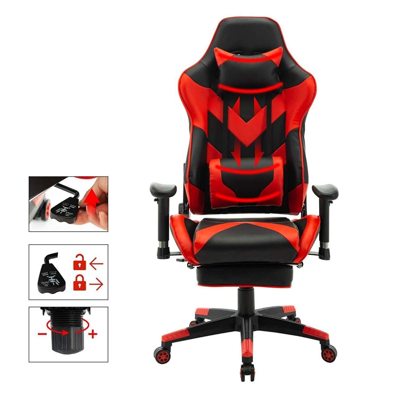 Woltu Gaming-Stuhl (1 St), Armlehne verstellbar, Kunstleder, höhenverstellbar