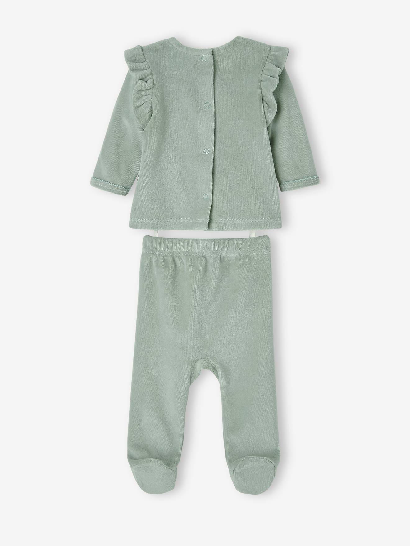 Lot de 2 pyjamas en velours bébé fille lot ivoire