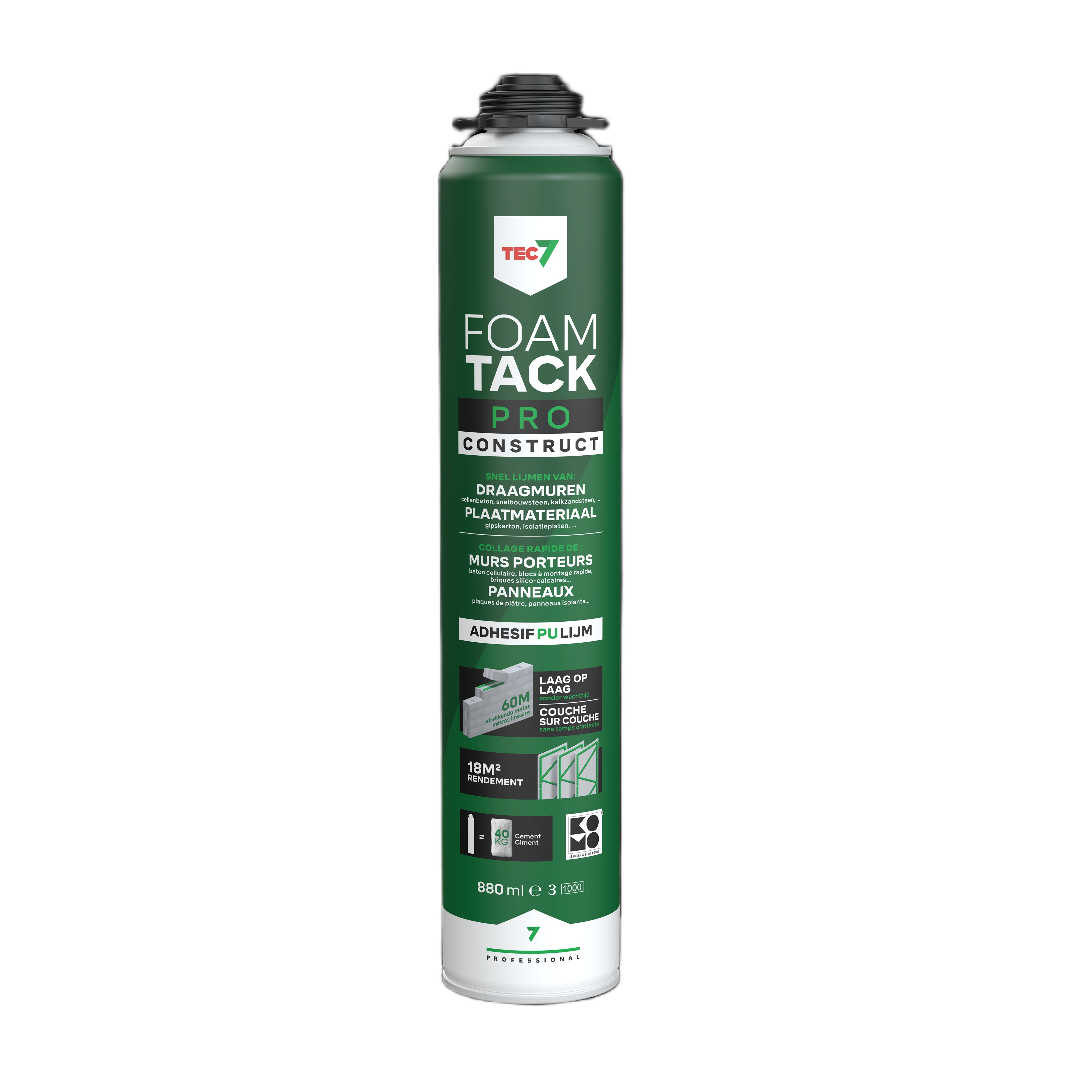 TEC7 670008000 FoamTack Pro Construct Pianka klejąca 880ml