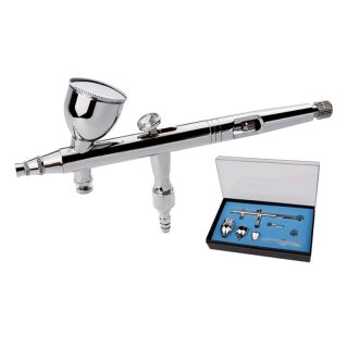 MK3 Airbrush Double-Action Control Pistole mit 0,2 mm Düse und 3 Farbtöpfen