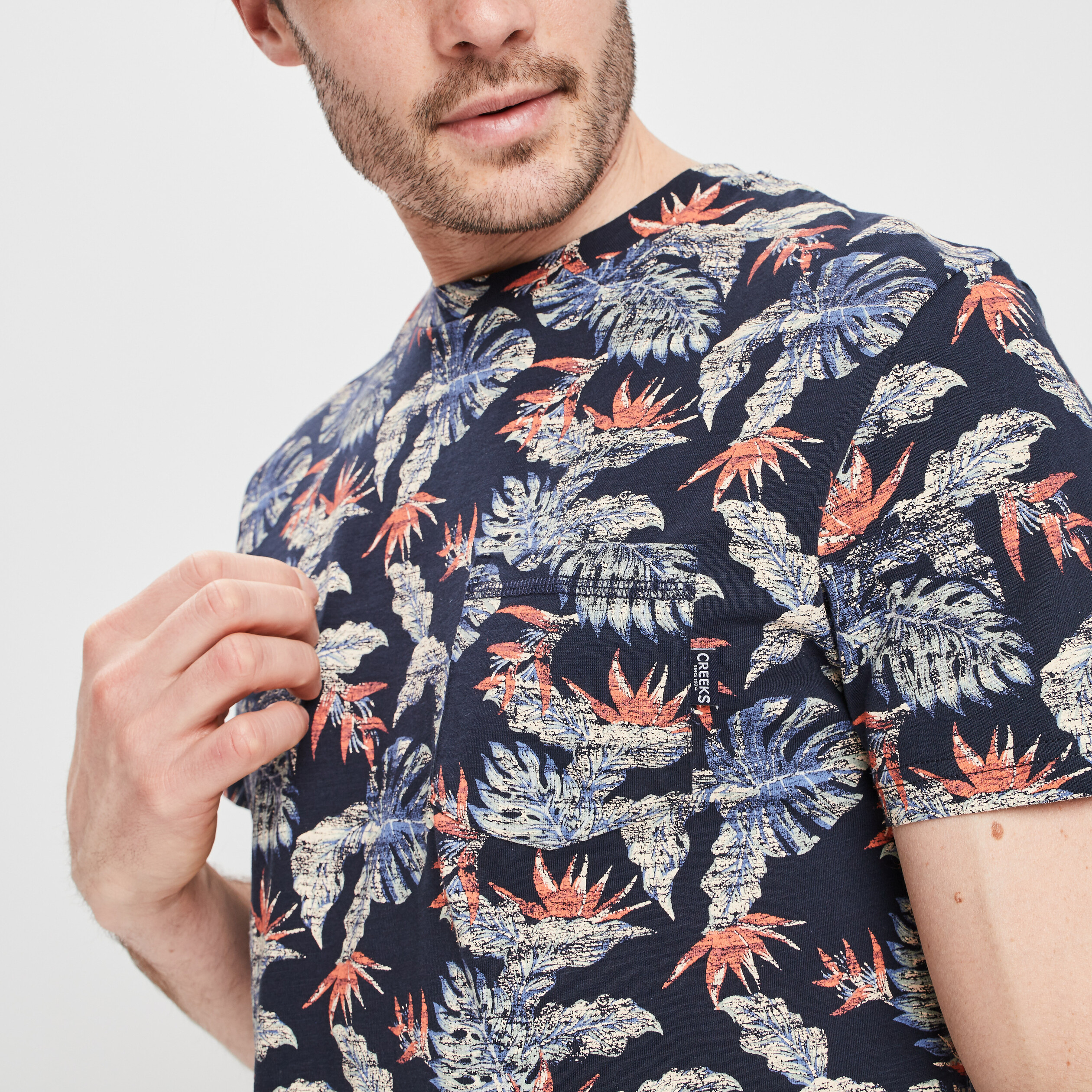 T-shirt manches courtes Creeks bleu marine homme | La Halle