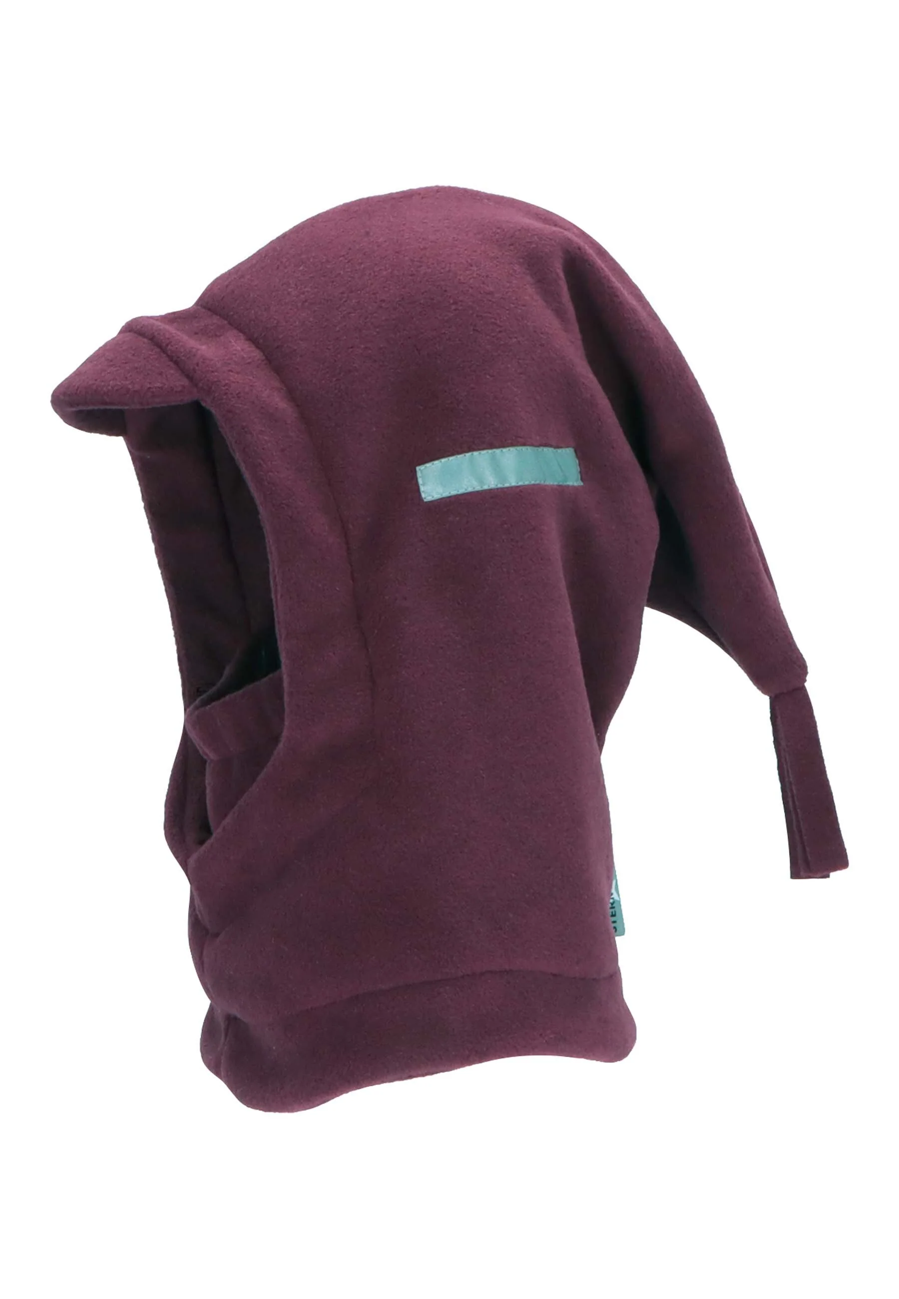 Schalmütze aus Microfleece mit Zipfel und Schirm