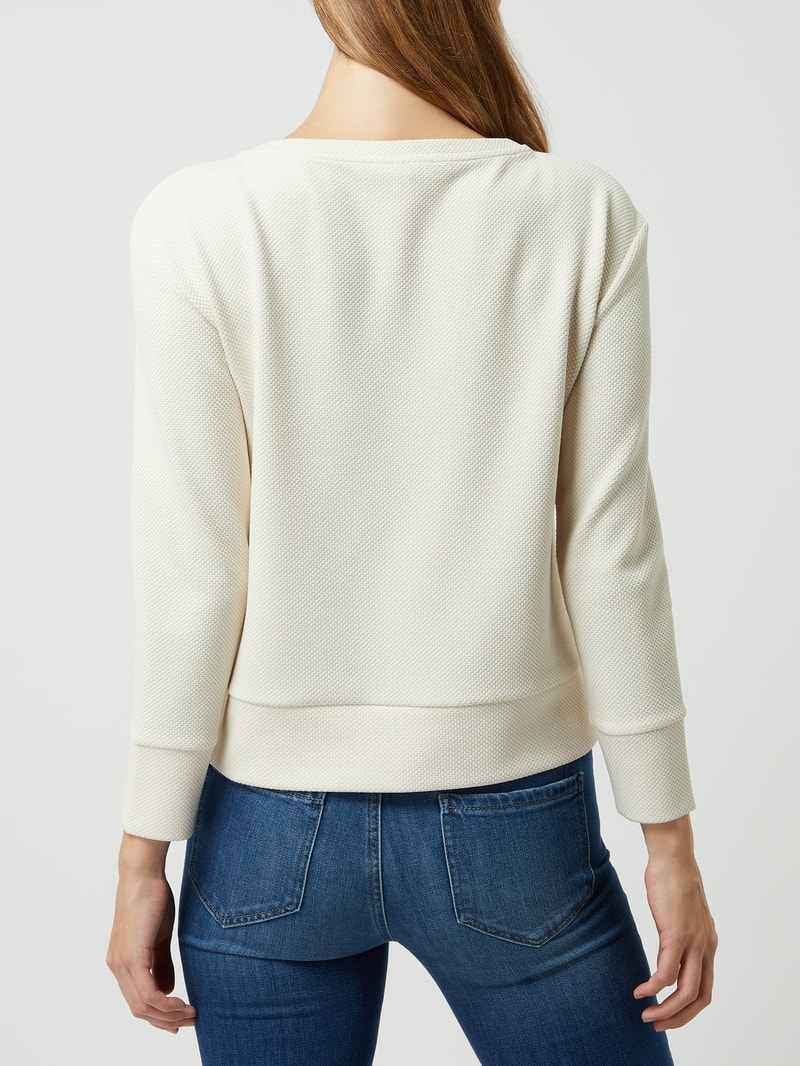 Sweatshirt mit Webstruktur in ecru