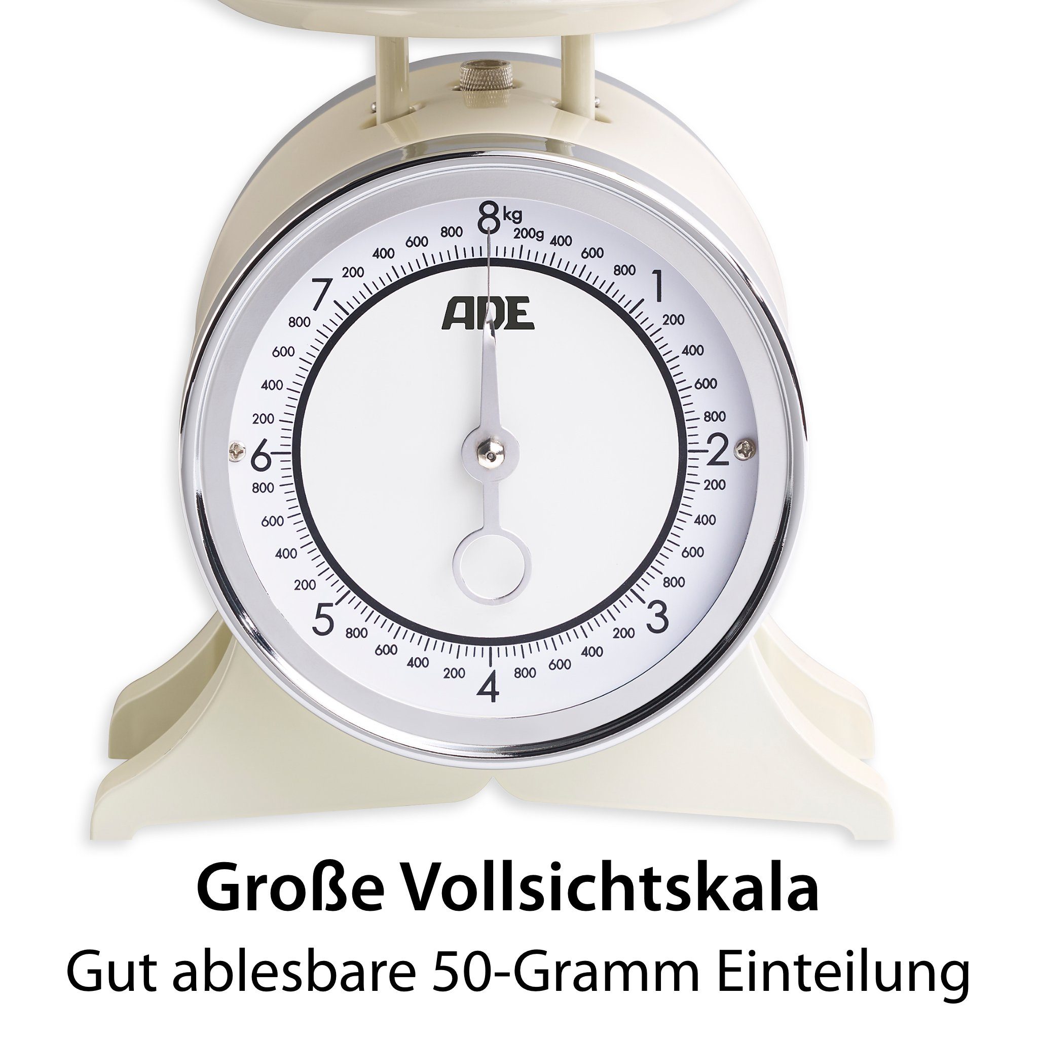 ADE Schüsselwaage KM1500, nostalgische Schüsselwaage im Retro-Design, Landhausstil
