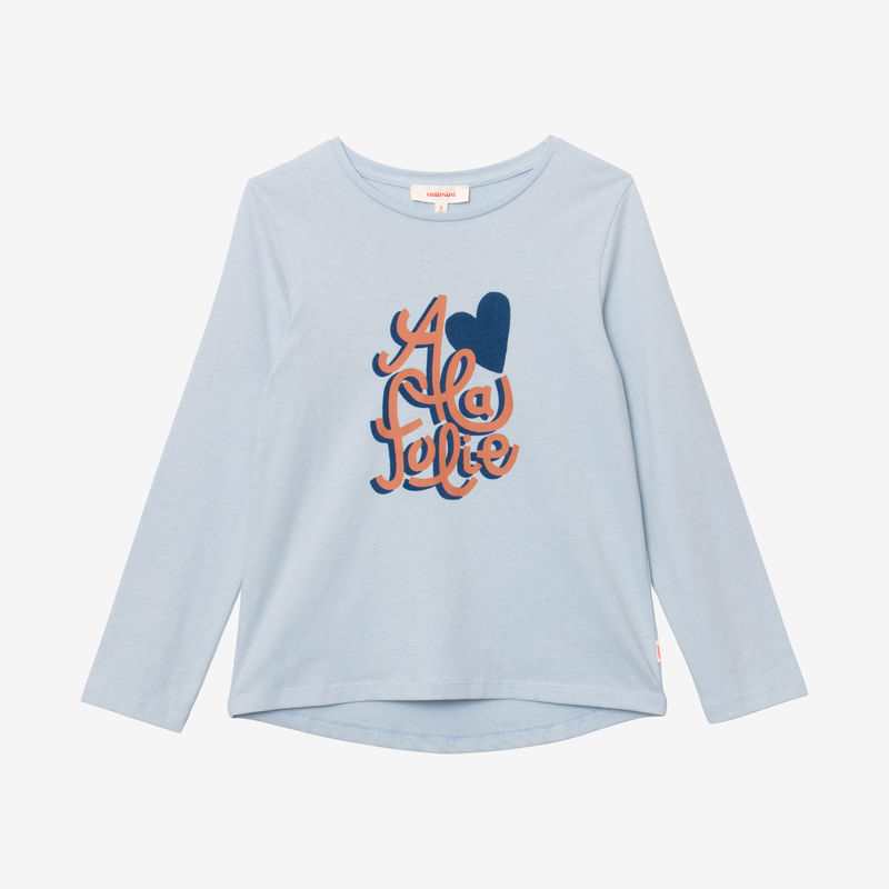 Tee-shirt bio fille bleu à message fille Catimini