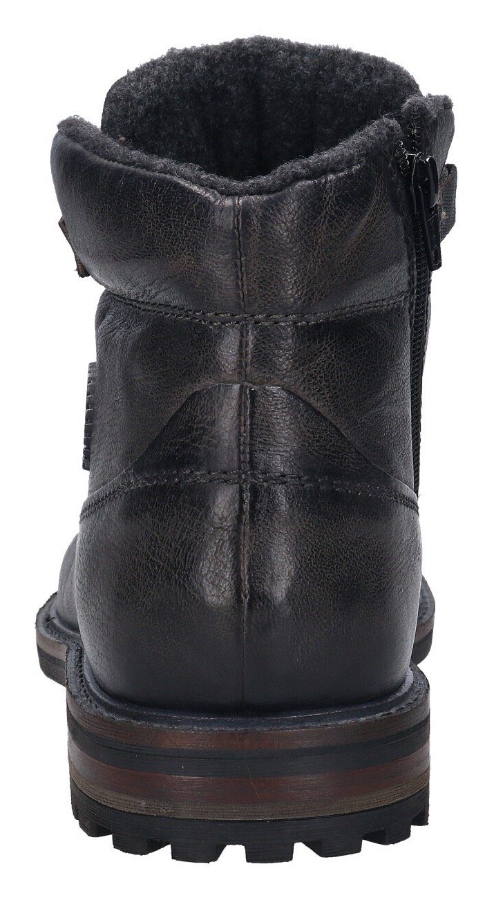 bugatti Schnürstiefelette mit Logoaufnäher an der Zunge