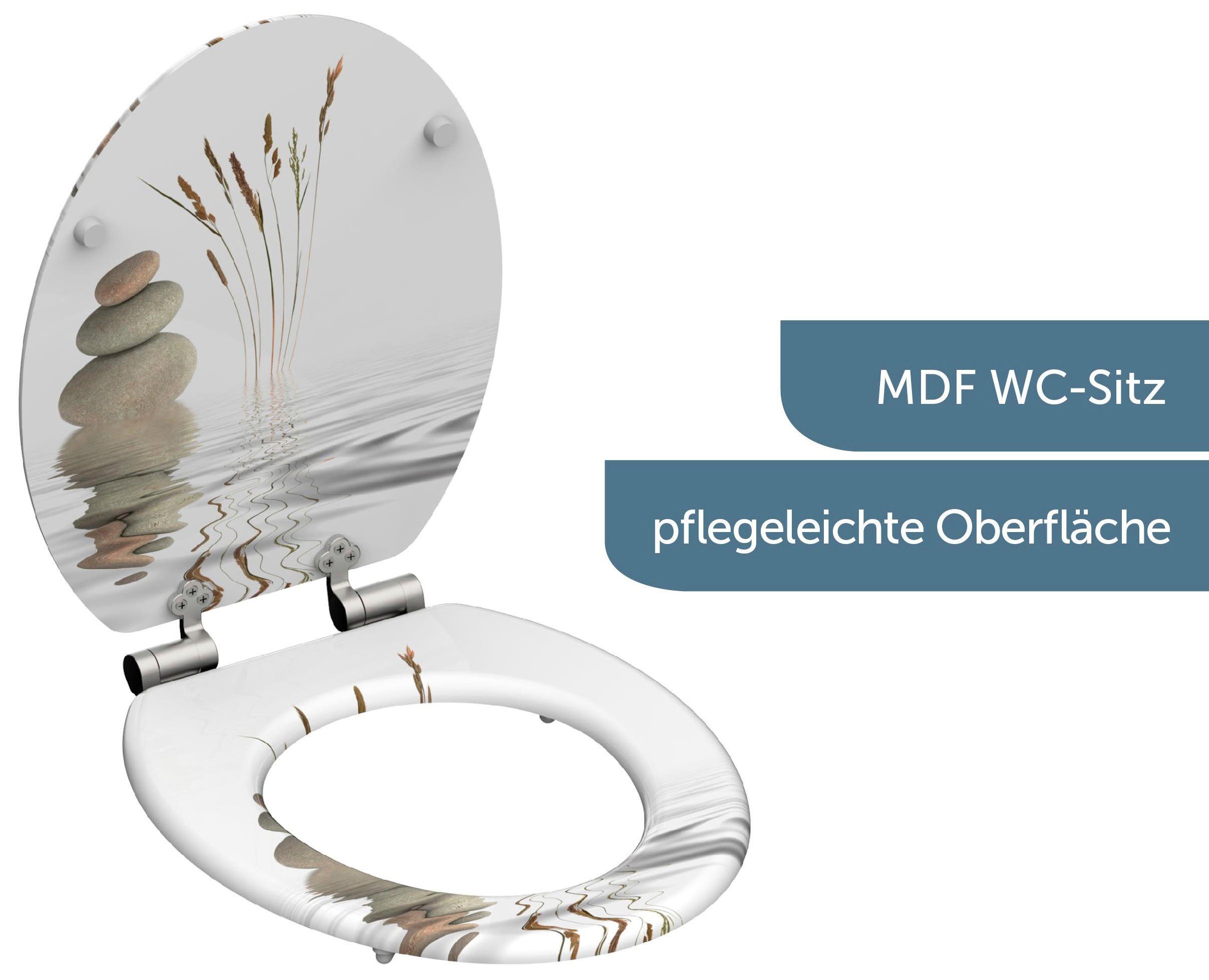 Schütte WC-Sitz Balance, mit Absenkautomatik und Holzkern, MDF