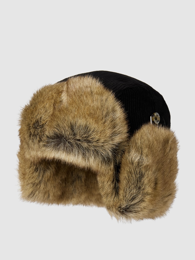 Mütze mit Ohrenklappen Modell 'RIB BOMBER' in schwarz