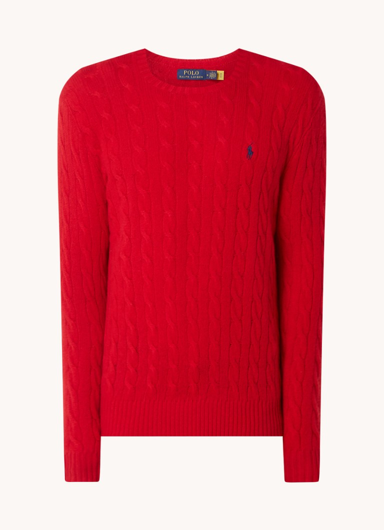 Ralph Lauren Cable-knit sweater in cashmere blend with logo embroidery