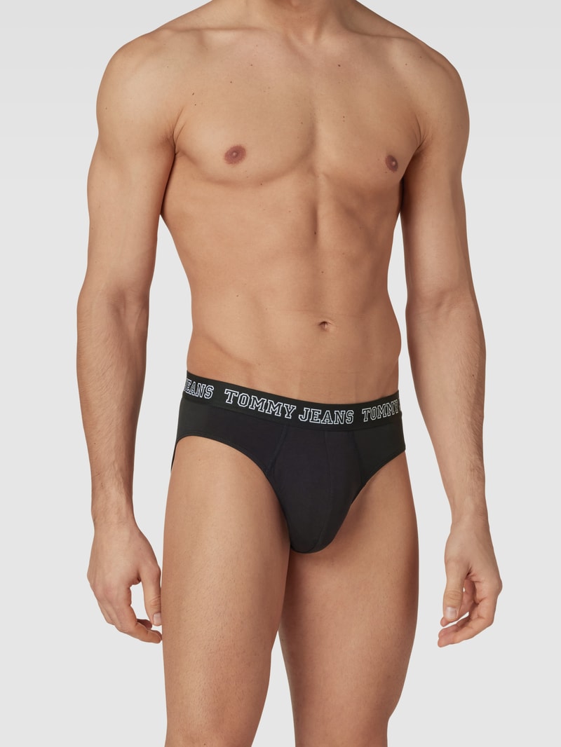 Slip mit Logo-Stitching im 3er-Pack in schwarz