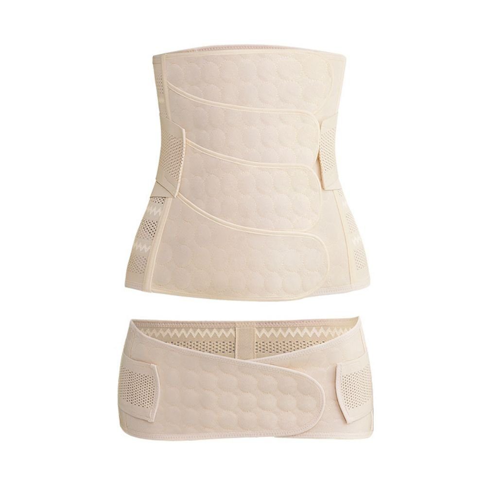 SOTOR Bauchband Schlankheitsgürtel 3 in 1 Postnataler Bauchstützgürtel Recovery Belt (2-teiliges Set) Atmungsaktiver Anzug, unsichtbares Design, Rückenstütze