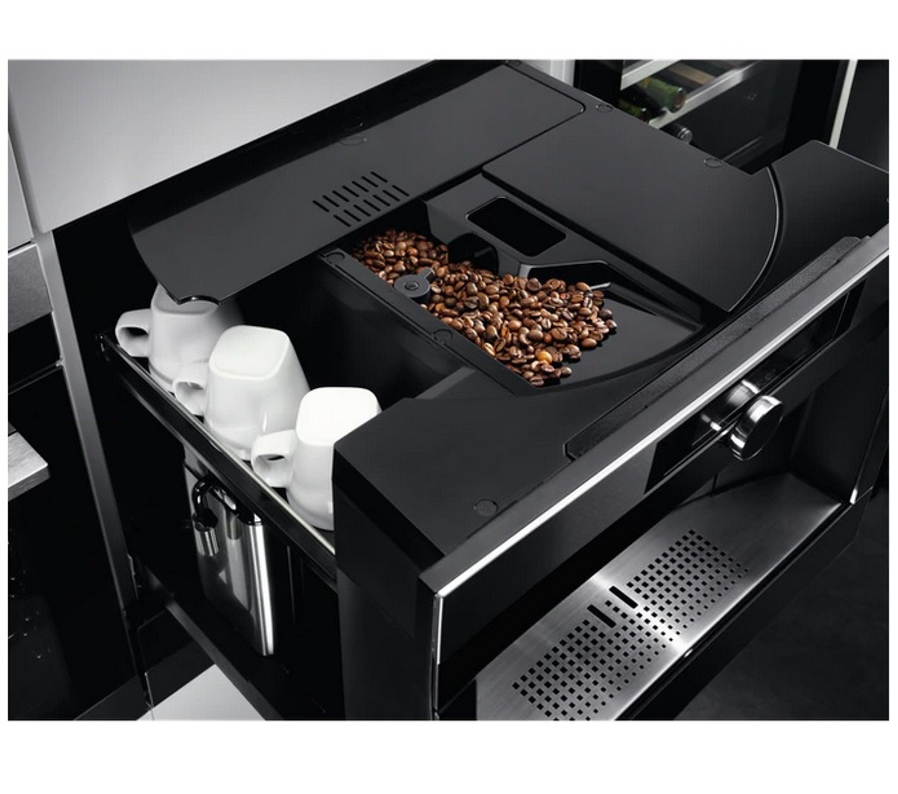 AEG Einbau-Kaffeevollautomat KKK994500M, Premium-Drehwähler mit Berührungssensor Antifinger Edelstahl-Beschichtung 2 Heizsysteme für eine optimale Brühtemperatur und Dampfausgabe