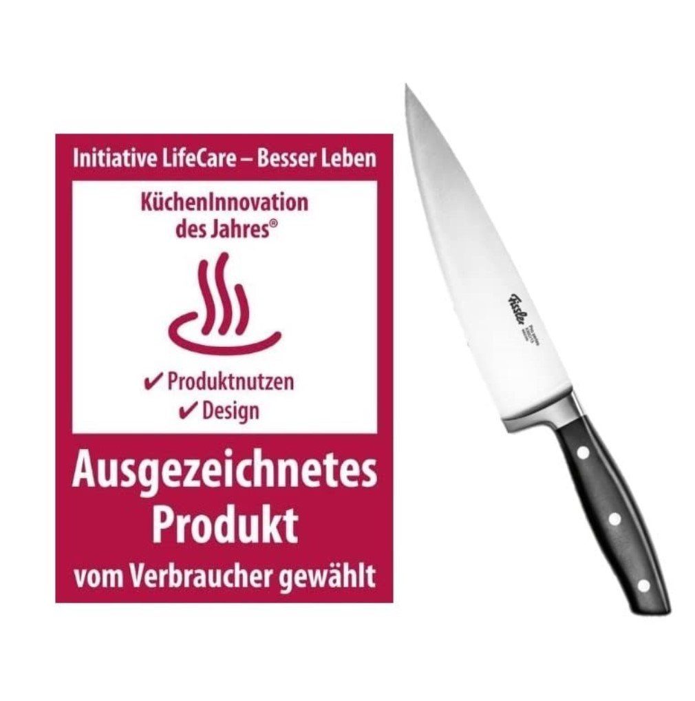 Fissler Messer-Set Profi Santoku Messer 13cm+16cm& Brotmesser 18cm+ Kochmesser 19cm 4 Tlg (rostfrei, vernietete Griffe, Spülmaschinenfest, Gemüsemesser, Messer, 4-tlg., Universalmesser mit Laserschliff, gehärtete Spezialklingen), Kochmesser, Fleischm