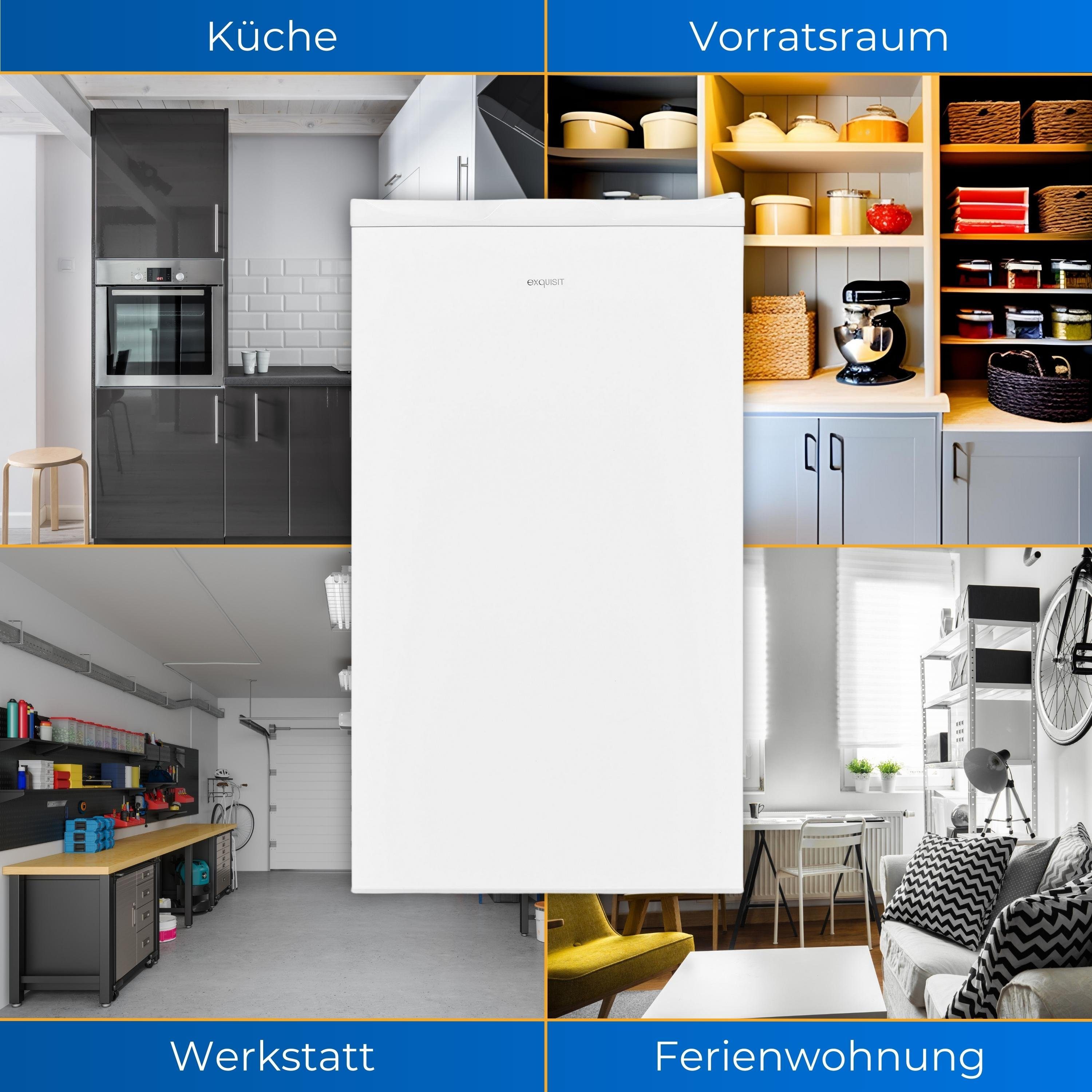 exquisit Gefrierschrank GS111-330E weiss, 82.5 cm hoch, 45.3 cm breit, kompakt mit praktischen Gefrierfächern, 4* Gefrieren
