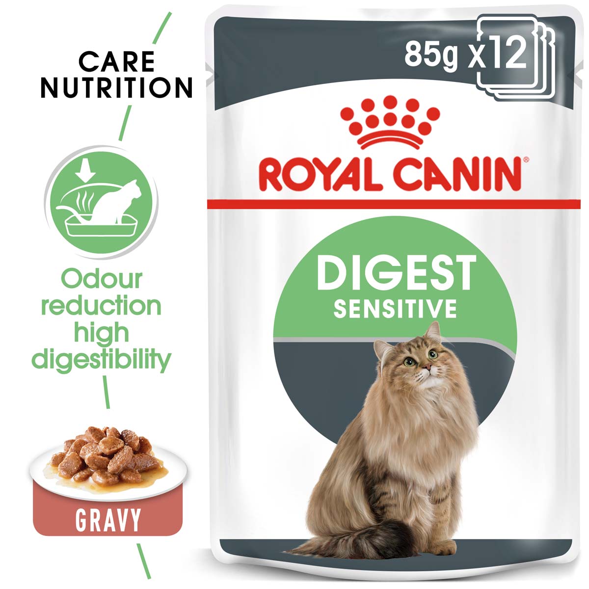 ROYAL CANIN OUTDOOR Trockenfutter 2kg + Digest Sensitive Nassfutter 12x85g