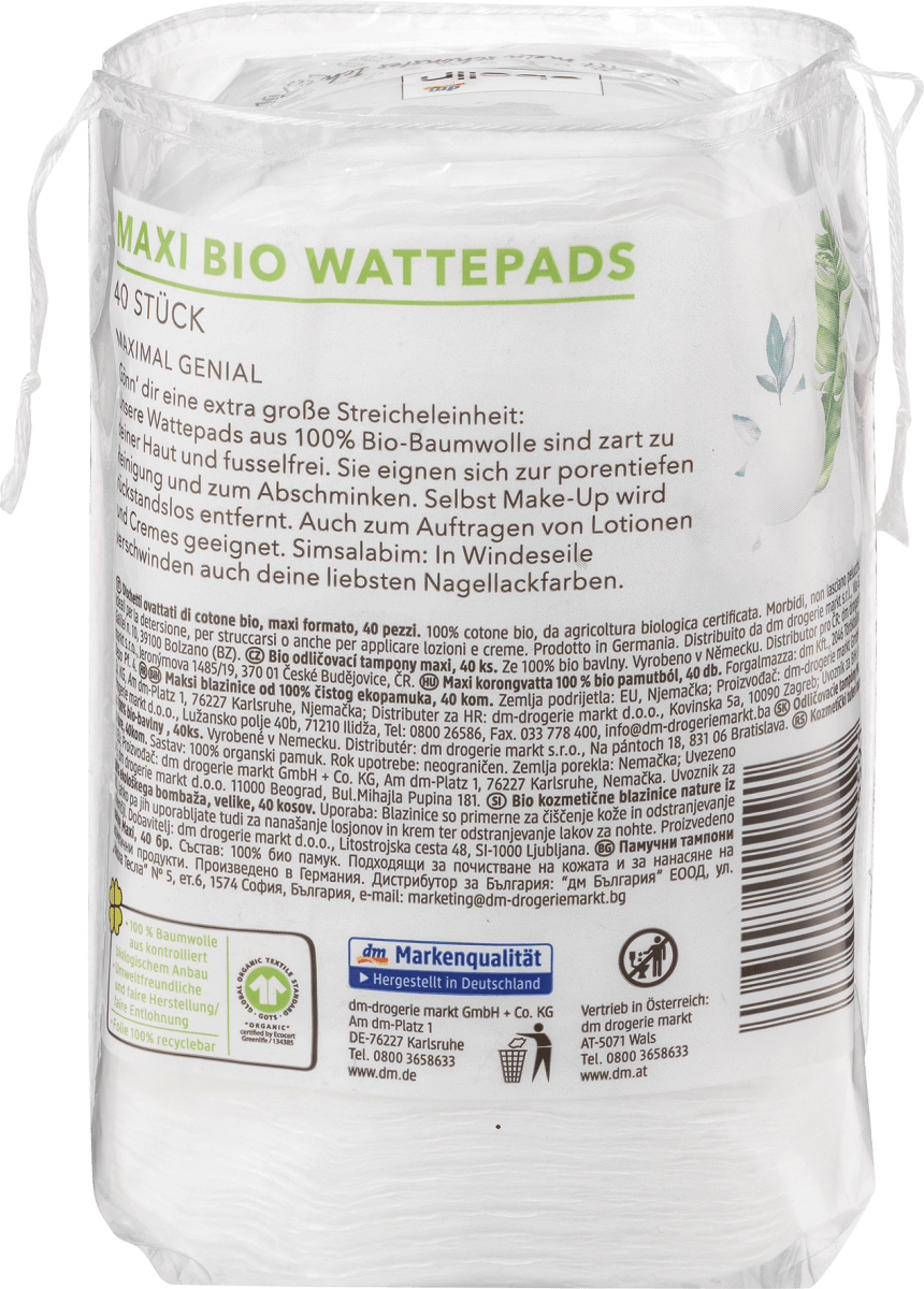 Wattepads Bio Maxi, 40 St