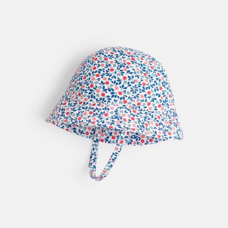 Chapeau de soleil imprimé rouge bébé fille