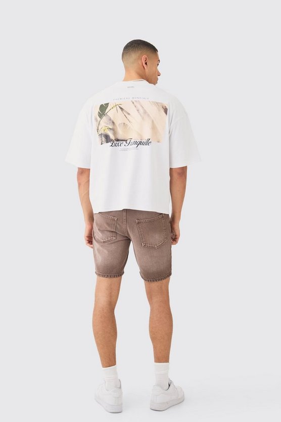 Gerade Jeansshorts mit Dirty-Waschung