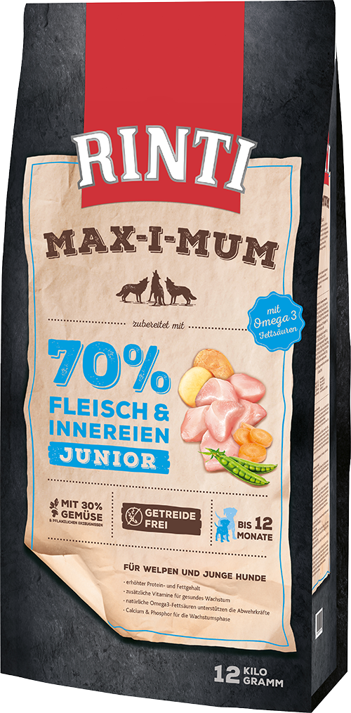 RINTI Hundetrockenfutter RINTI MAX-I-MUM Junior Huhn 12 kg