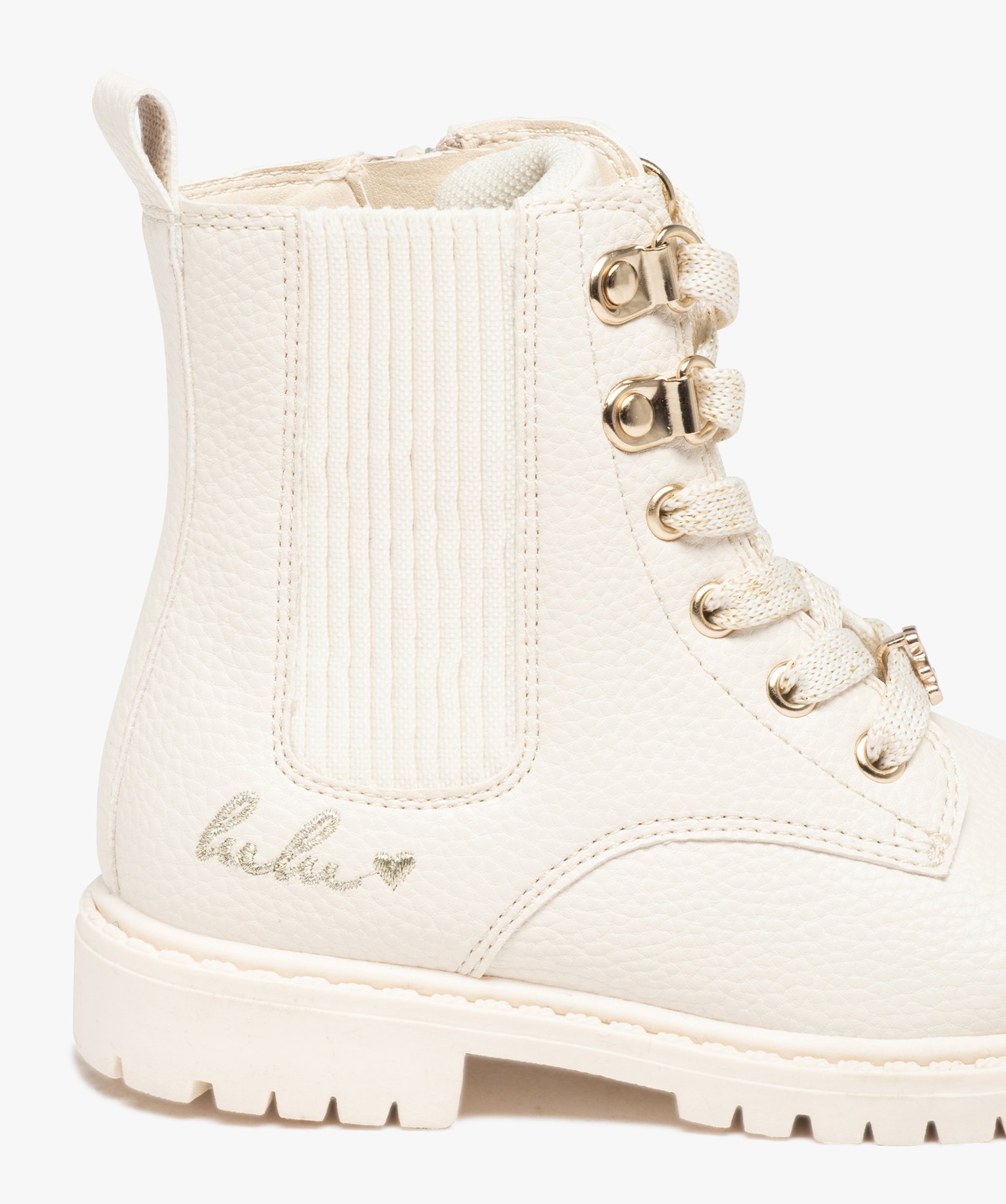 Boots fille unies Chelsea à semelle crantée - LuluCastagne... beige | GEMO